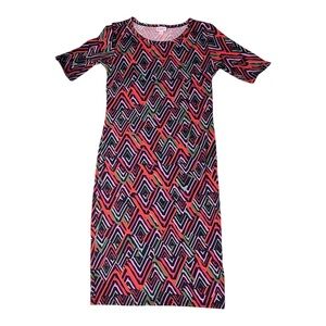 LuLaRoe Julia Dress Small NWT Geometric Print Body-con Midi